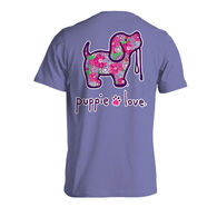 Puppie Love Women's Flowers Pup Short-Sleeve T-Shirt