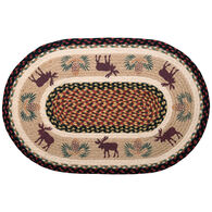 Capitol Earth Moose & Pinecones Oval Patch Braided Rug