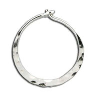 Mark Steel Jewelry Women's 17mm Sterling Silver Hammered Thin Wire Hoop Earring