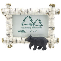 Wilcor Rustic Birch Picture Frame w/ Walking Bear Accent