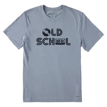 Life is Good Mens Old School Vinyl Cassette Crusher-LITE Short-Sleeve T-Shirt