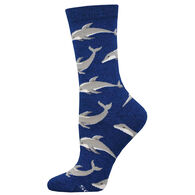 Socksmith Design Women's Joyous Dolphin Bamboo Crew Sock