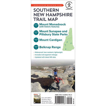 AMC So. New Hampshire Trail Map: Mt. Monadnock, Mt. Sunapee & Pillsbury State Parks, Mt. Cardigan & Belknap Range