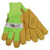 Kinco Mens HydroFlector Lined Hi-Vis Green Waterproof Grain Pigskin Palm Knit Wrist Glove