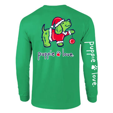 Puppie Love Mens & Womens Christmas Grouch Pup Long-Sleeve T-Shirt