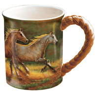 Wild Wings Gold Dust Horses Sculpted Mug