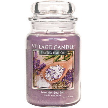 Village Candle Large Glass Jar Candle - Lavender Sea Salt