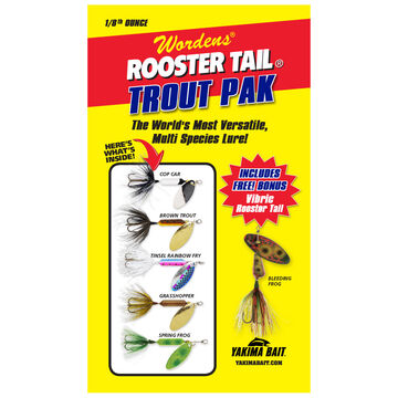 Yakima Bait Wordens Original Rooster Tail Trout Pak Kit