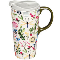 Evergreen Garden Icons Ceramic Travel Cup w/ Lid