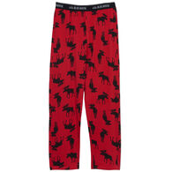 Hatley Little Blue House Men's Moose On Red Jersey Pajama Pant