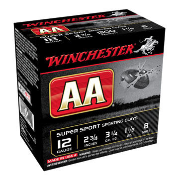 Winchester AA Target 12 GA 2-3/4 1-1/8 oz. #8 Shotshell Ammo (25)