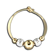 Mark Steel Jewelry Women's Gold Hoop Beaded Earring