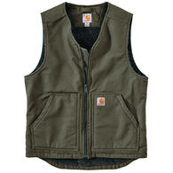 Carhartt Men's Big & Tall Washed Duck Sherpa-Lined Vest