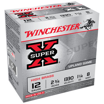 Winchester Super X High Brass 12 GA 2.75 1-1/4 oz. #8 Shotshell Ammo (25)