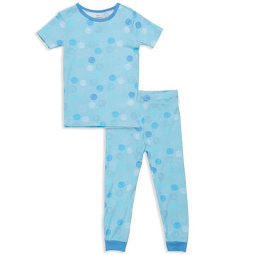 Magnetic Me Toddler Boys Blue Smile Modal Magnetic No Drama Short-Sleeve Pajama Set, 2-Piece