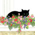 Paperproducts Design Black Cat Flower Box Beverage Napkin