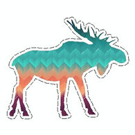 Sticker Cabana Colorful Moose Sticker