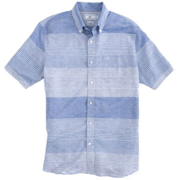 Southern Tide Mens Variegated Striped Short-Sleeve Shirt