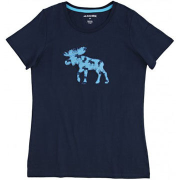 Hatley Womens Blue Moose Short-Sleeve Sleep T-Shirt