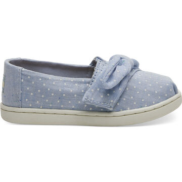 TOMS Girls Tiny TOMS Speckled Chambray Dots Classic Shoe