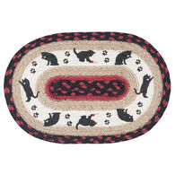 Capitol Earth Braided Oval Cat and Kitten Printed Swatch Rug