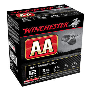 Winchester AA Target 12 GA 2-3/4 1-1/8 oz. #7-1/2 Dram 2-3/4 Shotshell Ammo (25)