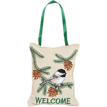Paine Products 4.5 x 6 Embroidered Chickadee Balsam Hanger Pillow