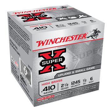 Winchester Super-X High Brass 410 GA 2-1/2 1/2 oz. #6 Shotshell Ammo (25)
