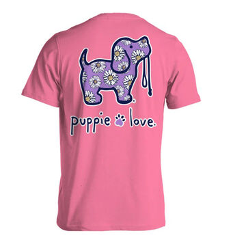 Puppie Love Womens Daisy Pup Short-Sleeve T-Shirt