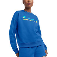 Champion Women's Powerblend Mirrored Graphic Crew Sweatshirt