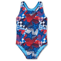 Speedo Girl's Printed Racerback Swimsuit