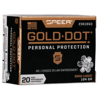 Speer Gold Dot Personal Protection 9mm Luger 124 Grain HP Handgun Ammo (20)