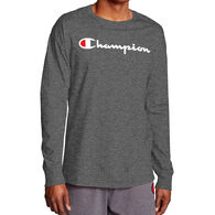 Champion Men's Classic Script Logo Long-Sleeve T-Shirt