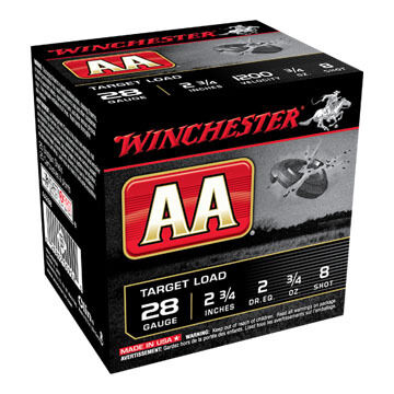 Winchester AA Target 28 GA 2-3/4 3/4 oz. #8 Shotshell Ammo (25)