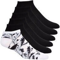 Gina Women's Laundry Toile Floral Print Low Cut Sock, 6/pk