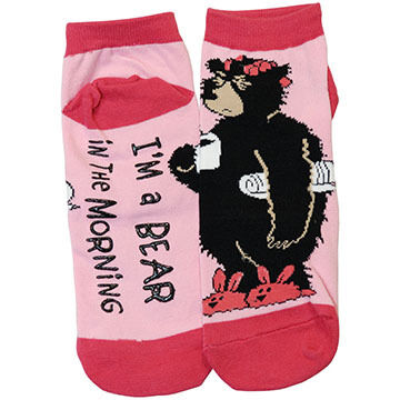 Lazy One Womens Bear Morning Slipper Sock