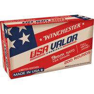 Winchester USA VALOR 9mm NATO 124 Grain FMJ Handgun Ammo (200) - Limited Edition