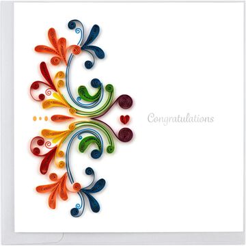 Quilling Card Rainbow Swirl Congratulations Card