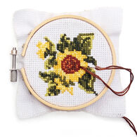 Kikkerland Sunflower Mini Cross Stitch Embroidery Kit