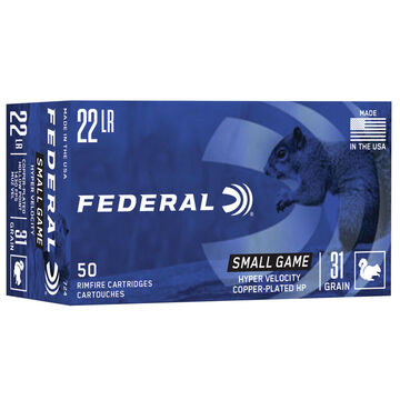 Federal Small Game 22 LR 31 Grain CPHP Ammo (50)