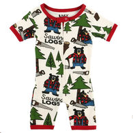 Lazy One Toddler Sawing Logs Bear Short-Sleeve Romper