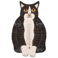 Bobbo Fat Black & White Cat Window Thermometer