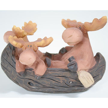 Slifka Sales Co Moose In A Canoe Figurine