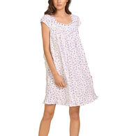 Eileen West Women's Shoreline Floral Cotton Knit Short Nightgown