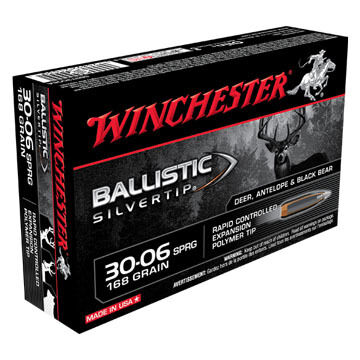 Winchester Ballistic Silvertip 30-06 Springfield 168 Grain Polymer Tip Rifle Ammo (20)