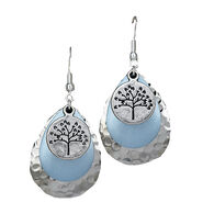 Eye Catching Jewelry Women's Silver & Blue Tree of Life Earring