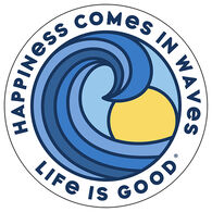 Life is Good Happiness Comes In Waves Spectrum 4" Circle Sticker