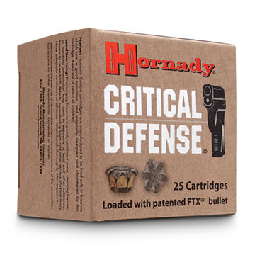 Hornady Critical Defense Lite 9mm 100 Grain FTX HP Handgun Ammo w/ Pink Flex Tip (25)