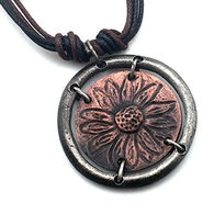 Anju Jewelry Women's Sunflower Pewter Necklace