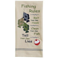Park Designs Fishing Rules Embroidered Dish Towel